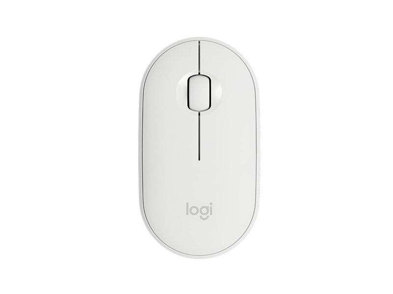 Mouse Logitech Pebble M350 Inalámbrico con Bluetooth y Receptor USB (Blanco)