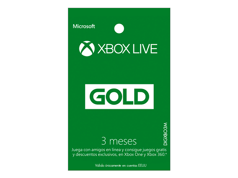 Tarjeta Xbox Live de 3 Meses