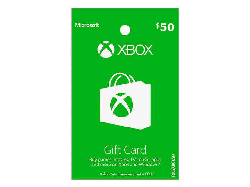 Tarjeta Xbox Live de $50