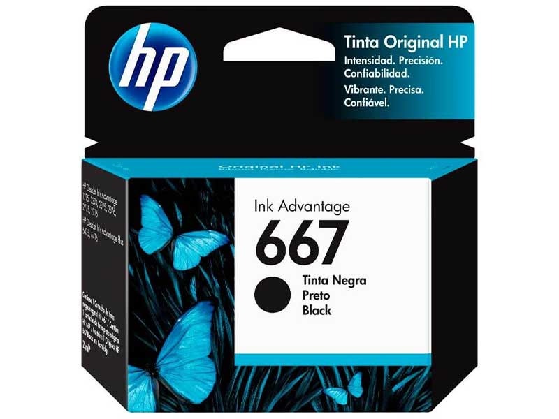 Cartucho de Tinta HP 667B Negra Ink Advantage para Impresoras 2375, 2775,1275