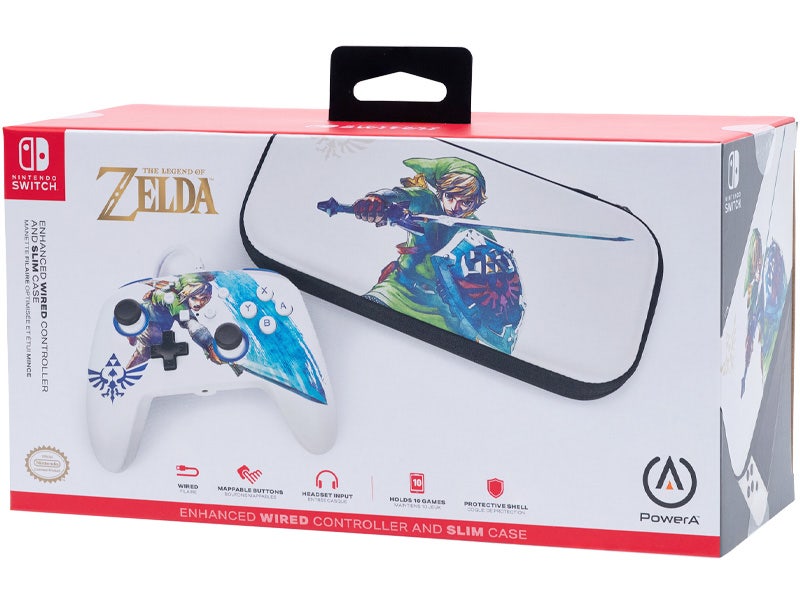 Bundle Nintendo Switch Control Alámbrico y Estuche Protector PowerA Zelda Skyward Sword